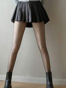 1 Paio di collant opachi da donna, collant termici foderati con aspetto invisibile, adatti per uso quotidiano e appuntamenti, comodi e caldi, disponibili in grigio e nero - nero - Visualizzare 6