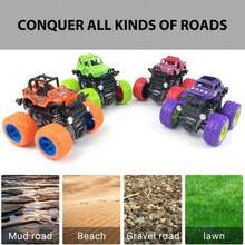 Truck Toy Set - A Set Of 4 Inertia Drive Vehicles, 360 ° Rotating Off-Road Vehicles, Impact Resistant Bidirectional Drive Trucks, Suitable For Children's Day, Birthday Gifts, Halloween/Christmas Gifts - 彩色 - 查看 5