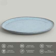 27cm Bio Breeze Porto Brasil Ceramic Stoneware Dinner Plate, Blue, Individual Set, For Serving Meals - 藍色 - 查看 7