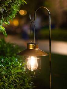 Luci solari in metallo vintage, lampadine a luce bianca calda, luci da appendere per esterni, adatte per giardino, cortile, portico, patio, alimentate a batteria al nichel, a energia solare, senza telecomando, illuminazione da esterno in stile vintage, materiale in metallo durevole, luci solari da esterno - Bronzo - Visualizzare 9