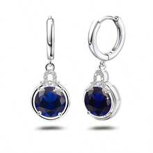 Sterling Silver Hypoallergenic Women's Earrings Cubic Zirconia Diamond Earrings Double Loop Earrings Stylish And Sophisticated Earrings Birthday Gifts - Silver - View 1