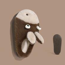 3D Cute Pet Big Head Donkey Cartoon Plush Lined Slip-On House Slippers, Fluffy Warm & Breathable, Unisex Couples, Men's House Slippers, Funny Slippers, Women's Winter House Slippers, Women's Winter Slippers, Silly Donkey Slippers, Big Eye Slippers, Big Ear Slippers, Christmas Gift - Brown - View 6