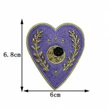 1件手工串珠爱心眼睛布贴水钻刺绣装饰配件，适用于服装、包包、鞋子，DIY胸针和徽章，个性化时尚装饰，理想的节日圣诞礼物，送给亲朋好友 - 彩色 - 查看 16