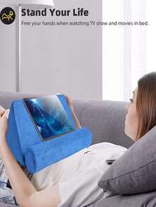 1pc Tablet Stand Designed For Bed Use, 1pc G-Shaped Pillow Stand For Reading Or Watching, 1pc Multi-Functional Pillow Stand For E-Readers, 1pc Universal Phone Holder For Sofa Or Car, 1pc Book Pillow For Comfortable Reading Experience In Bed - Multicolor - View 2