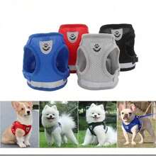 Chest Harness/Collar For Dogs And Cats With Leash For Small And Medium-Sized Pets, Comfortable Vest. - 玫紅色 - 查看 3