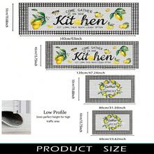 1 pieza Alfombra impresa con patrón de limón, tapete de lana sintética - Altamente absorbente, fácil de limpiar, adecuado para decoración del hogar, estilo rústico, entrada, interior, habitación, cocina, comedor, oficina pequeña/oficina en casa, fregadero, lavandería, felpudo, alfombrilla de cocina, alfombrilla antideslizante - Multicolor - Ver 9