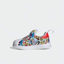 Adidas 经典幼儿贝壳头套脚休闲乐福鞋 - 白色 - 查看 4