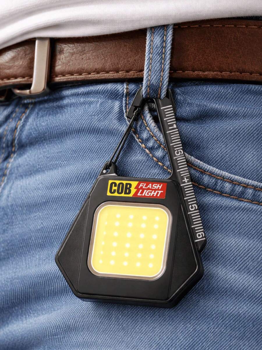 Linterna de Trabajo COB con Llavero, Recargable y Portátil de 1000 Lúmenes - Negro - Ver 1