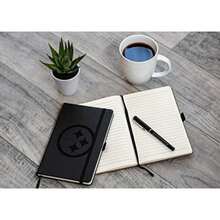 Rico LESPD2301BK-G Steelers Team - Bloc de Notas con Grabado láser y Banda elástica, Color Negro(default) - Multicolor - Ver 2