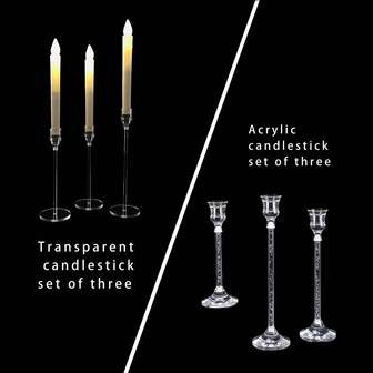 Acrylic Candle Holders, European Style. Candle Cups For Dining Table, Wedding Decor, Candlelight Dinner. Suitable For Room Decor, Home Decor, Dining Table Decor, Gift For Best Friend, Wedding Celebration, Etc.