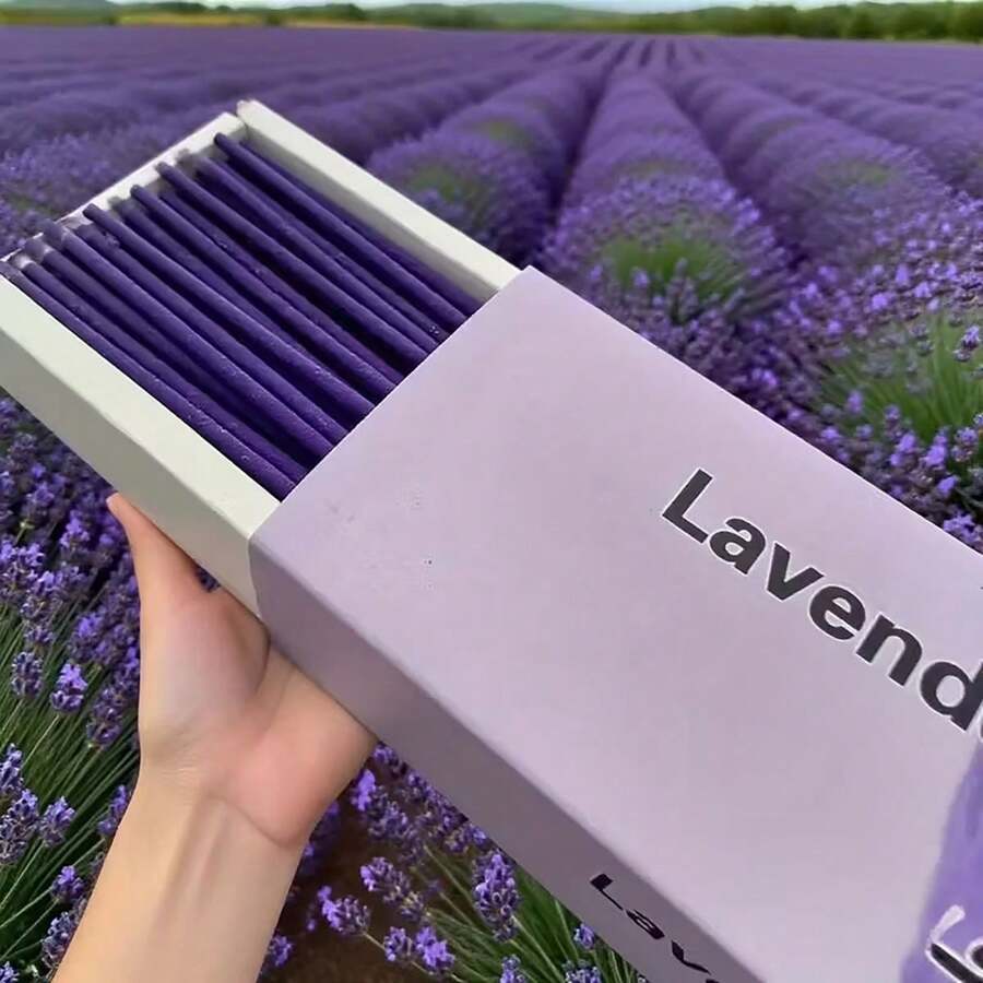25/110/220/330 Stücke Natürliche Bambus Holzkohle Räucherstäbchen, Lavendel Duft | Langanhaltende Aromatherapie, geeignet für Yoga, Meditation, Zuhause und Büro | Feiertagskombi für Weihnachten, Halloween, Ostern, Erntedankfest und Chinesisches Neujahrsfest