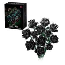 Roses Bouquet Building Block Sets, DIY Assembly Botanical Model For Adults & Teens 14+, Ideal Gift For Mother'S Day, Valentine'S Day And Birthday, Home Decor - màu đen - Xem 7