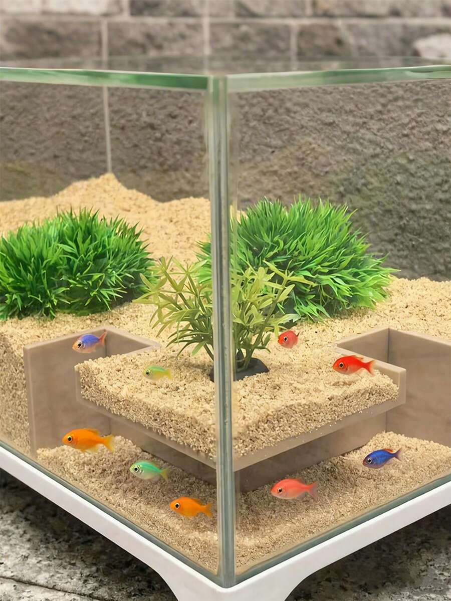 水族裝飾角落隧道 | ABS樹脂魚類躲藏處,適用於鬥魚、泥鰍,多功能水生棲息地 | 耐用魚類庇護所(注意:由於本產品為3D列印產品,底部可能會不可避免地不平整,但不影響正常使用,感謝您的理解) - A - 查看 1