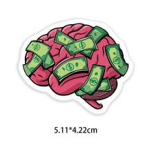 50 piezas Pegatinas creativas de dinero rosa de dibujos animados pintadas a mano DIY para fundas de teléfono, cuadernos y decoraciones de guitarra - Multicolor - Ver 3