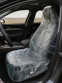 10 PEÇAS/20 PEÇAS Capas Descartáveis para Assento de Carro Fornecem Proteção Temporária, Capas de Assento de Plástico para Carros Mantêm o Interior do Carro Arrumado, Acessórios Universais para Carros e Protetor de Assento de Carro para a Maioria dos Carros - transparente - Visão 1