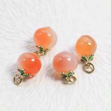 4pcs Natural Agate Pink Pendant, Crystal Pink DIY Beads, Can Be Used To Make Bracelets And Earrings, Gemstone Material, No Power Required - Multicolor - View 1