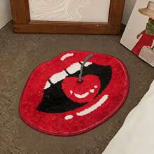 1pc Red Lip Pattern Bathroom Non-Slip Sexy Mat/Rug/Home Decor Carpet, Machine Washable, Soft & Comfortable, Faux Wool Material, Highly Absorbent, Bathroom Accessory, Funny Design, Decorative Rug, Absorbent Fabric, Machine Washable, Shower Mat, Apartment Living - Multicolor - View 10