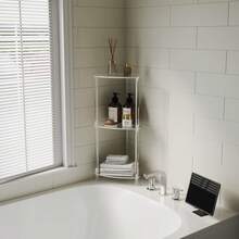 1pc Transparent Acrylic Triangle Side Table, Suitable For Small Spaces, 2-Tier/3-Tier Corner Shelf Desk For Living Room, Bedroom, Vanity, Corner Display Rack, Bathroom Storage Shelf - Multicolor - View 6