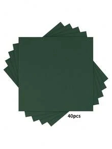 20pcs/Set, 40pcs/Set, 60pcs/Set Thick & Soft Absorbent Dark Green Solid Color Party Napkins, 2-Ply Soft Paper Napkins, 33cm*33cm When Unfolded, Suitable For: Wedding, Tea Party, Birthday Party Decorations, Party Decorations, Party Supplies, Holiday Decorations, Holiday Supplies - Dark Green - View 13