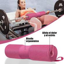 [Actualización]Almohadilla para Barra Gym Autoadhesiva, Protector de Hombros para Levantamiento y Sentadillas, almohadilla para Barra olimpica para Estocs y Empujes, esponja para Casa y en gimnasio - Rosa - Ver 8