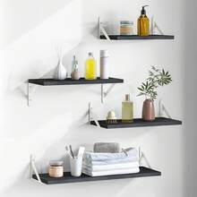 Tomnk 4pcs Floating Shelves For Wall, Bathroom Organizer Shelf, Different Sizes Farmhouse Wall Shelf For Bedroom, Bathroom Storage, Living Room And Kitchen Decor - Nhiều màu - Xem 12