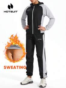HOTSUIT Women's Sauna Suit With Hood And Pockets, Portable Design Suitable For Gym Workout And Weight Loss, Valentine's Day Gift - Black - View 2