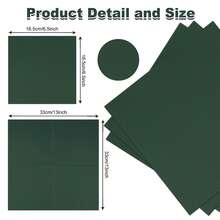 20pcs/Set, 40pcs/Set, 60pcs/Set Thick & Soft Absorbent Dark Green Solid Color Party Napkins, 2-Ply Soft Paper Napkins, 33cm*33cm When Unfolded, Suitable For: Wedding, Tea Party, Birthday Party Decorations, Party Decorations, Party Supplies, Holiday Decorations, Holiday Supplies - Dark Green - View 7