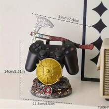 1 Unique Demon Face Warrior Sword Controller Stand – Made Of Durable Resin, Ideal Gift For Gamers, Beautifies The Decor Of Home And Office, Perfect Choice For Valentine's Day. - 芥末黃 - 查看 2