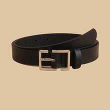 1pc Square Buckle Chinese Style Fashion Retro Personalized Women's Belt, Suitable For Daily, Gathering, Party