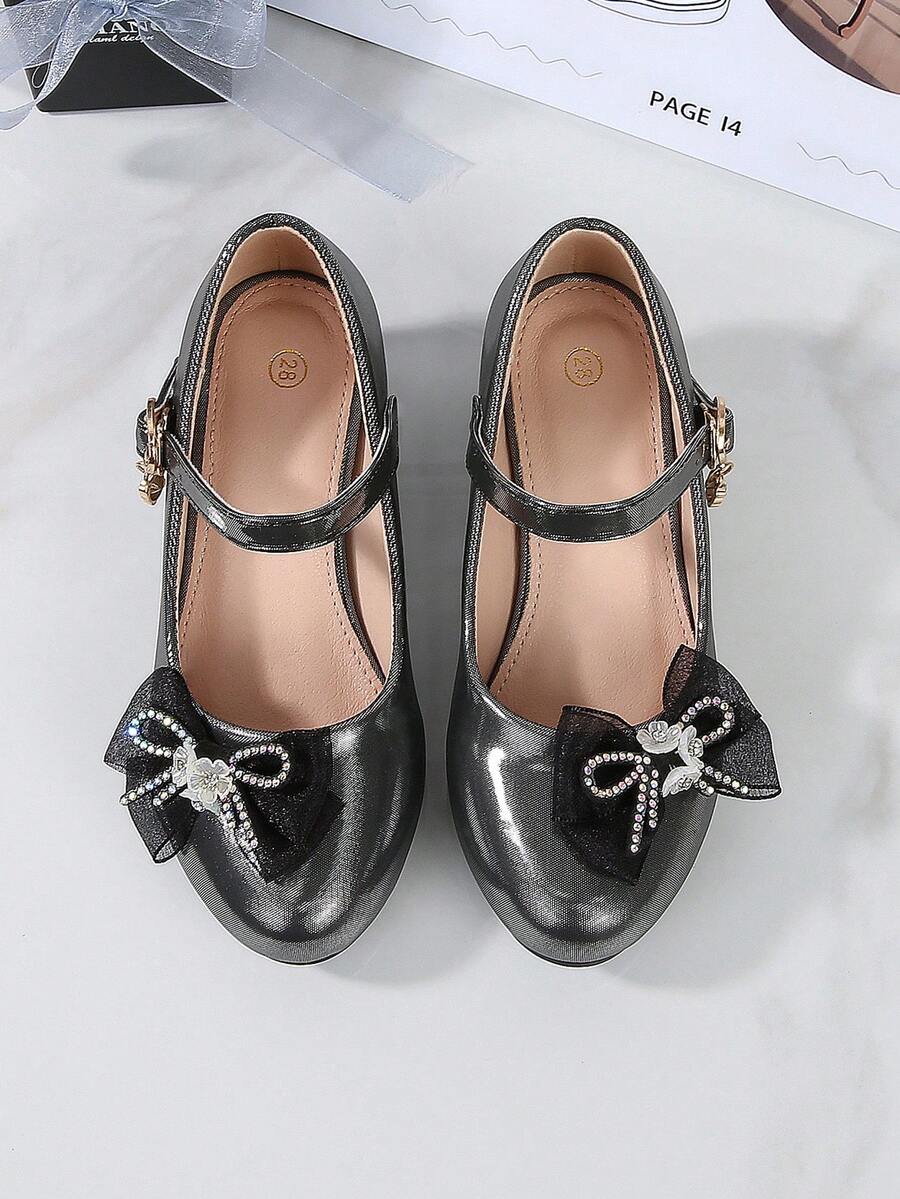 2026 All Season British Style Campus Student Shoes / Ballet Princess Thick Sole Teenage Performance High Heels - Black - View 1