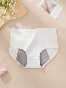 4条装女士高腰纯棉生理期内裤，柔软亲肤，防漏舒适 - 彩色 - 查看 8