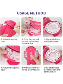 1 Set Aplicador de Rhinestones para el cabello, Kit de Bedazzler para el cabello con Rhinestones, Gemas para el cabello para niñas, damas de honor y accesorios de boda, Herramientas de Rhinestone DIY, para iluminar el cabello, la ropa y los accesorios de las niñas, sin necesidad de calor, Accesorios de peinado para mujeres, Accesorios para el cabello, Aplicador de peinado mini compacto y portátil, perfecto para retoques de maquillaje sobre la marcha, Regalos del Día de San Valentín - Multicolor - Ver 4