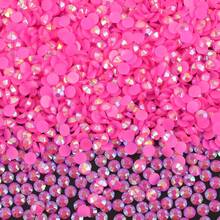 500颗/1000颗树脂DIY果冻水钻，平底迷你圆形水钻，珠宝工艺装饰水钻，适用于手机壳、鞋子、服装等，尺寸：2毫米/3毫米/4毫米/5毫米/6毫米 - 玫紅 - 查看 3