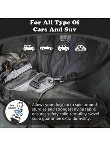 1 قطعة سير أمان للكلاب في السيارة، سير داخلي للحيوانات الأليفة، حزام أمان للكلاب، إكسسوارات مقعد السيارة للحيوانات الأليفة، غطاء مقعد السيارة للكلاب هدية عيد الميلاد، وسادة مقعد السيارة، غطاء مقعد السيارة للحيوانات الأليفة - متعدد الألوان - مشاهدة 5