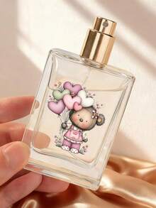 50ml Glass Refillable Perfume Bottle With Heart-Shaped Bouquet Pattern, Mini Perfume Bottle, Travel Essential, Refillable Spray Bottle, Great Gift For Anniversary, Birthday, Valentine's Day - Multicolor - View 1