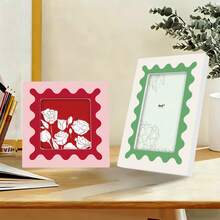 1pc Colorful Wavy Pattern Photo Frame, 4x4/4x6 Inch Creative Frame Design, Suitable For Home Decor, Displaying Family/Friend Photos, Mother's Day Gift, Parent-Child Photos (Photo Not Included) - 彩色 - 查看 5