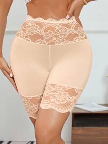 SEXYEYE Slip Shorts For Under Dresses Women Anti Chafing Shorts Underwear Seamless Under Dress Shorts Lace Boyshorts Panties - Apricot - View 4