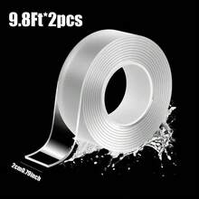 2 szt. wielokrotnego użytku, zmywalna, dwustronna taśma klejąca Nano – mocna taśma klejąca do domu, biura i samochodu, 3,28 stopy/6,56 stopy/9,8 stopy/16,4 stopy, dekoracja domu, dekoracja jesienna, powrót do szkoły