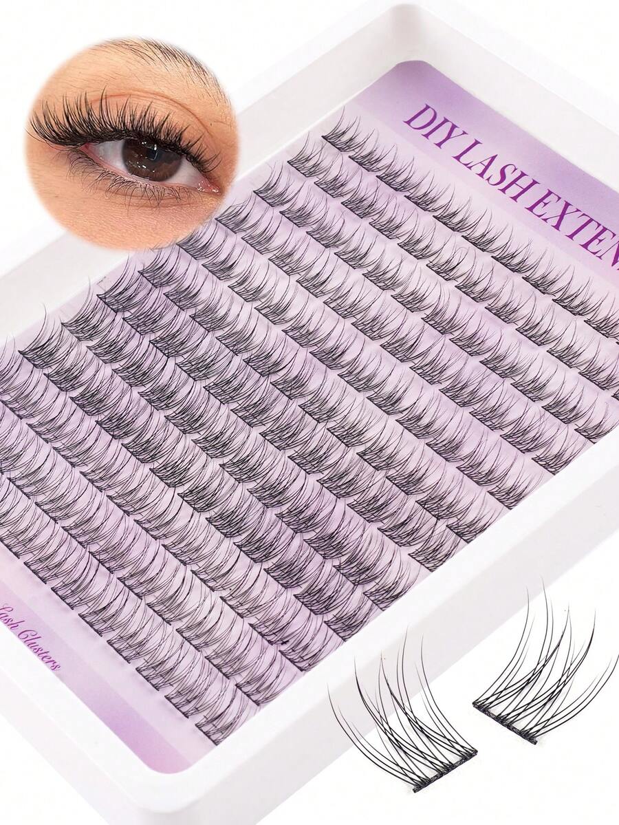 144pcs Eyelash Set, C-Curl Volumizing, Ample Quantity, Best Quality, Lowest Price, New DIY Eyelashes, Fluffy & Soft, 3D Mink Hair False Eyelashes, False Eyelashes, Makeup, Eyelash Extension, Short Eyelashes, DIY Eyelashes, Light Color Eyelashes, DIY Eyelash Extension At Home - 彩色 - 查看 1