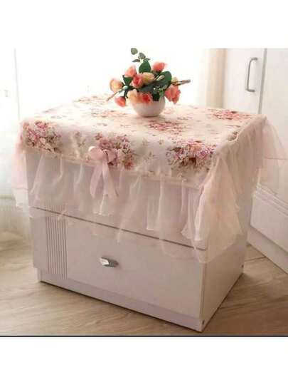 Mantel Rectangular de flores rosas, cubierta de mesa de diseño único, mesita de noche, decoración a prueba de polvo, 75x80cm