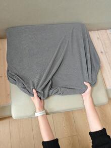 1 chiếc vỏ đệm ghế sofa dệt jacquard màu trơn, chất liệu sợi polyester co giãn, có thể tháo rời và giặt được, phù hợp cho phòng khách và phòng ngủ. - Xám - Xem 10