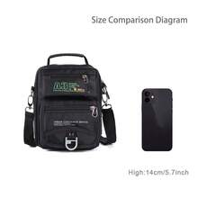 男士战术尼龙斜挎包，户外多功能旅行包，带手机袋，休闲单肩包 - 彩色 - 查看 6