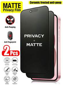 Bộ 2 miếng dán màn hình chống nhìn trộm bằng gốm cho iPhone 17 Pro Max [6.9 inch], phụ kiện bảo mật chống nhìn trộm, chống chói, chống bám vân tay, tương thích với ốp lưng điện thoại, dễ dàng lắp đặt, không bọt khí, vừa khít, phù hợp với các dòng máy 17 E/17 Pro Max/17 Pro/17 Air/16/15/14 Plus/13 Mini/12/11 - 2 cái - Xem 38