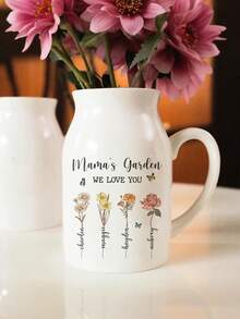 Personalized Grandma's Garden Birthday Floral Ceramic Vase, Custom Mom's Garden Vase, Mother's Day Gift, Grandma Gift, Mom Gift - Multicolor - View 7