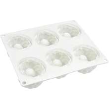 6孔硅胶覆盆子图案巧克力慕斯蛋糕模具，柔韧烘焙模具，适用于制作糖果、果冻、冰块（覆盆子） - 彩色 - 查看 6