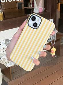 1pc Minimalist Artistic Colorful Striped Pattern Glossy 2-In-1 Phiên Film Hard Phone Case Compatible With Samsung/ 11/12/13/14/15/16/17 Pro Max - Multicolor - View 3