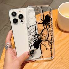 1 件太空黑蜘蛛图案全覆盖 TPU 防震手机壳，适用于 Apple 16、15、14、13、12、11 Pro Max - 彩色 - 查看 1