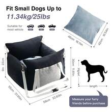 HazoWill宠物车载座椅，适用于猫狗 - 便携式旅行宠物床，带可调节挂钩和提手/肩带，适用于汽车前排/后排座椅、猫咪航空箱、猫咪背包、自行车拖车