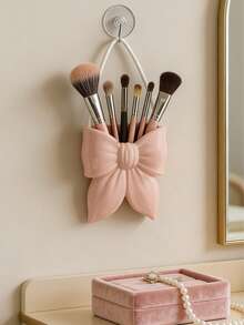 1pc Cute Bow-Shaped Pen Holder - Desktop Makeup Brush And Office Supply Organizer, Elegant Makeup Brush Storage, Suitable For Girls, Students And Women, Creative Decor Design, Also Suitable For Holiday, Beach, Bathroom, Bedroom, Large Capacity - Multicolor - View 11