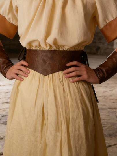 1件中世纪复古腰带，女士束身衣，维京文艺复兴万圣节服装配饰，角色扮演道具